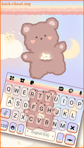 Kawaii Teddy Keyboard Background screenshot