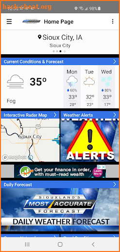 KCAU 9 Weather screenshot