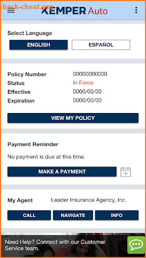 Kemper Auto Insurance screenshot