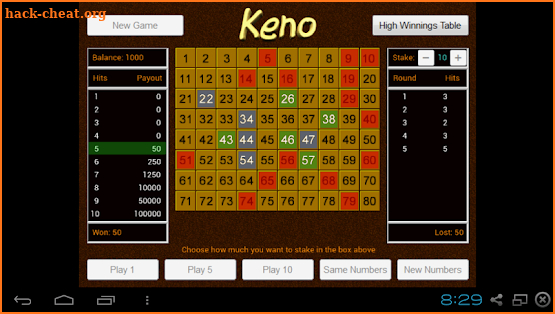 Keno screenshot