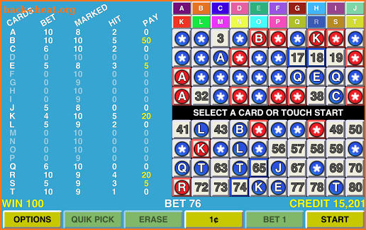 Keno 20 MultiCard Vegas Casino screenshot