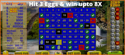 Keno Dino Eggs - Vegas Keno 8X screenshot