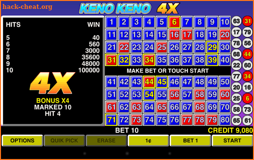 Keno Keno 4X Las Vegas Casino screenshot