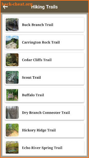 Kentucky Hiking Trails screenshot