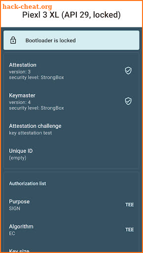 Key Attestation Demo screenshot