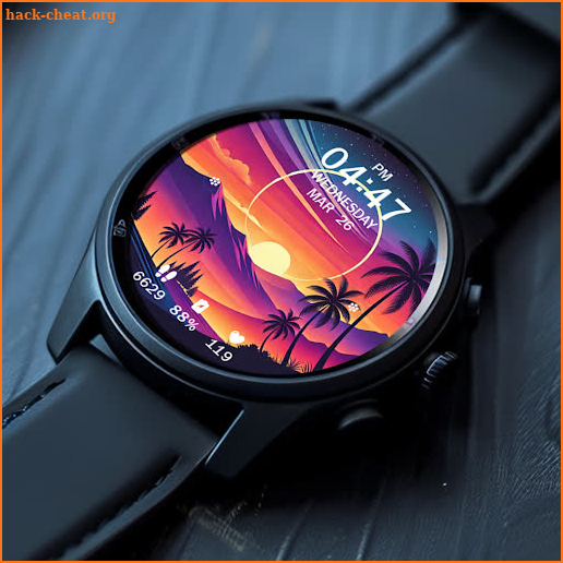 Key WF63 Sunset Watch Face screenshot