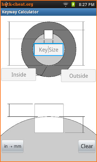 Keyway Calculator screenshot