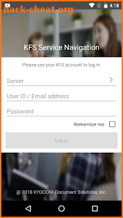 KFS Service Navigation screenshot