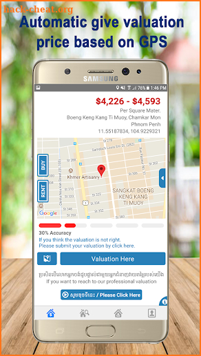 Khmer Home Cambodia Real Estate Valuation screenshot