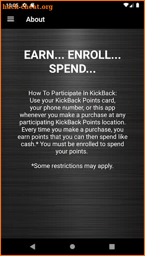 KickBack Points screenshot