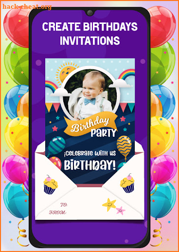 Kids birthday invitation card screenshot
