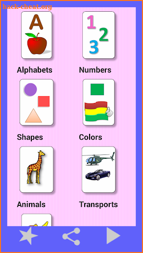 Kids  flashcard game screenshot
