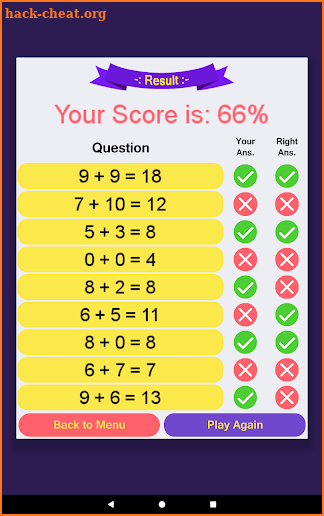 Kids True False - Math screenshot