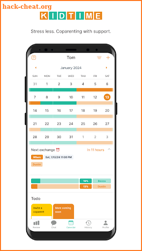 Kidtime Coparent Calendar Chat screenshot