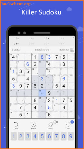 Killer Sudoku - free number puzzle, sudoku puzzle screenshot