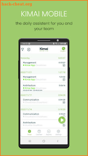 Kimai Mobile: Time-Tracker App screenshot