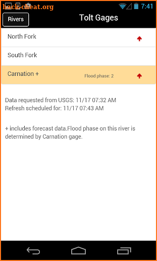 King County Flood Warning screenshot
