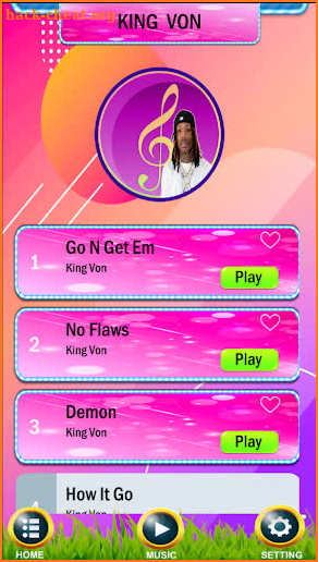 King Von Piano Song Tiles screenshot