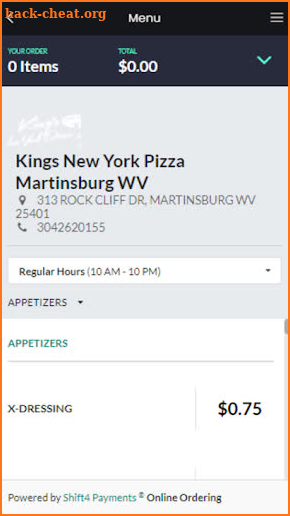 Kings New York Pizza Martinsburg screenshot