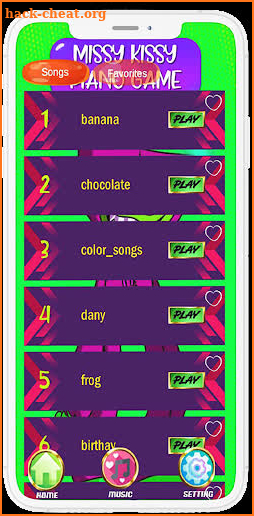 Kissy missy piano game screenshot
