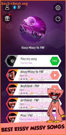Kissy Missy Vs FNF Tiles Game screenshot