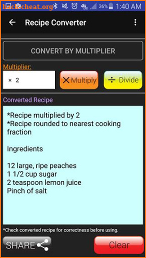 Kitchen Calculator (Converter) screenshot