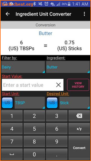 Kitchen Calculator (Converter) screenshot