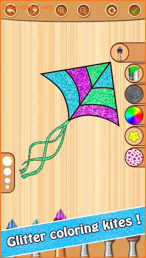 Kite Coloring with Glitter & Gradient screenshot