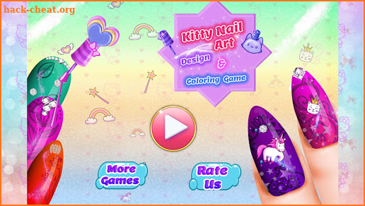 Kitty Nail Art Design & Coloring Game screenshot