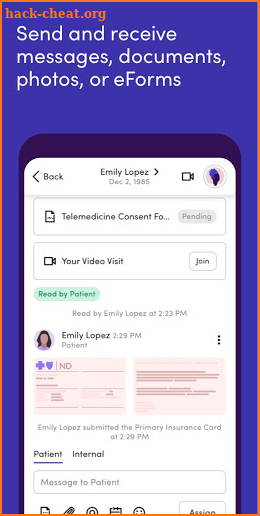 Klara – Patient communication screenshot