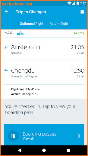 KLM - Royal Dutch Airlines screenshot