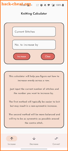 Knitting Calculator screenshot