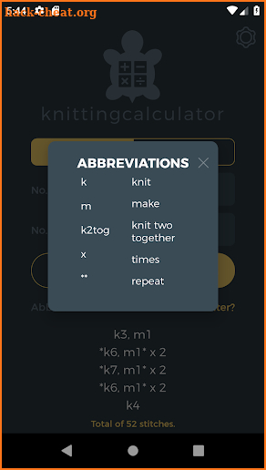 Knitting Calculator screenshot