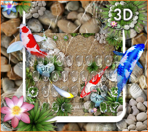 Koi Fish 3D Keyboard Theme With Animation 🐟 screenshot