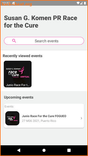 Komen Race for the Cure PR screenshot