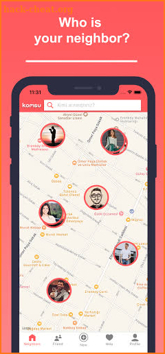 Komsu - Communicate with around you, Find Friend screenshot
