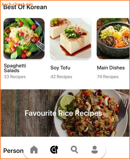 Korean recipes app screenshot