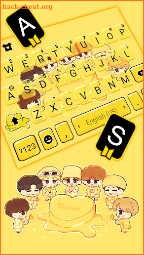 Kpop Idol Butter Keyboard Background screenshot