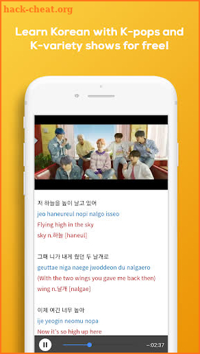 Kpop Learn Korean - Hangul Speak Korean Words bts screenshot