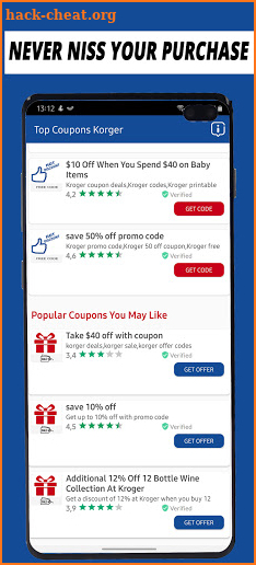 kroger digital coupons screenshot