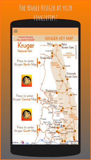 KrugerMapApp - Your window to the kruger park screenshot