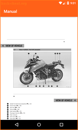 KTM Adventure Motorcycles Service Manual 2018 screenshot