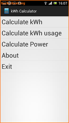 kWh Calculator screenshot