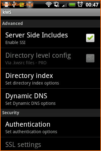 kWS - Android Web Server screenshot