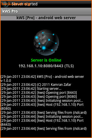 kWS Pro (Android Web Server) screenshot