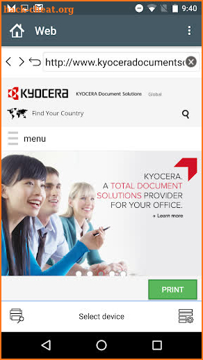 KYOCERA Mobile Print screenshot