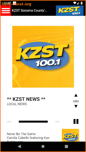 KZST 100.1 FM screenshot
