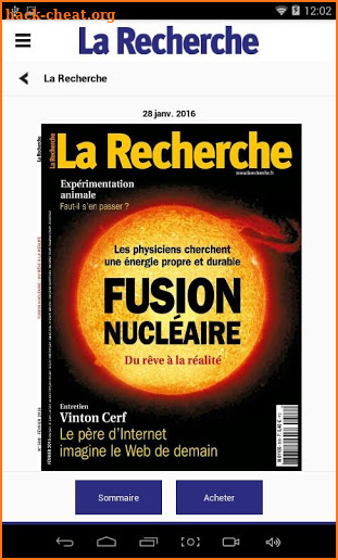 La Recherche Magazine screenshot