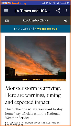 LA Times USA Today News App screenshot