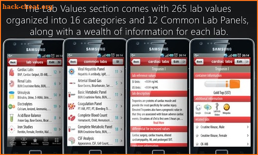 Lab Values + Medical Reference screenshot